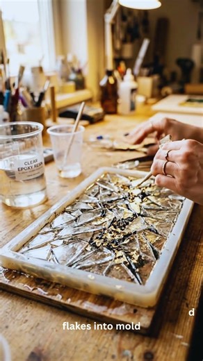 🌈👌Broken Glass → Luxury Resin Tray Transformation Will Shock You👌 #ResinArt #LuxuryTray #EpoxyResin