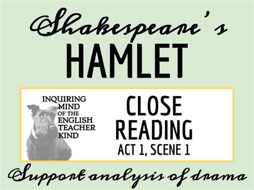Hamlet Act 1 Scene 1 Close Reading Worksheet | Teaching Resources