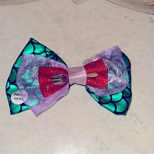 Ariel Hair Bow with Fork Accent. Lights Up Disney Parks Exclusive Clip on bow