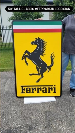 🏎️🔥 Ferrari 3D Logo Wall Sign – 50" Statement Piece