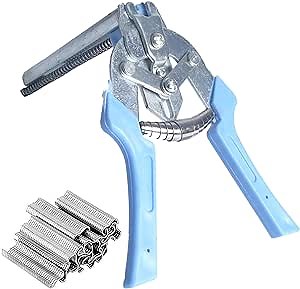 2021 Type M nail ring pliers Kit- Cage Clamp Hog Ring Pig Ring Plier Set with 600 Pcs of Galvanized Steel Nails Stainless Railing-Installation Repair Hand Tools (M clamp + nail)