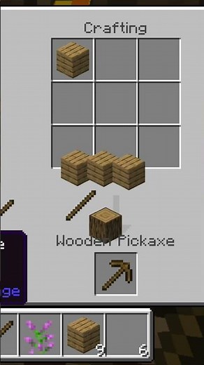 How to Make Wooden Pickaxe in Minecraft #minecraft #games #gameplay