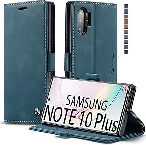 Samsung Galaxy Note 10+ Plus Wallet Case, Magnetic Stand Flip Protective Cover PU Leather Flip Case with ID & Credit Card Slots Cash Pockets for Samsung Galaxy Note 10 Plus(Blue)