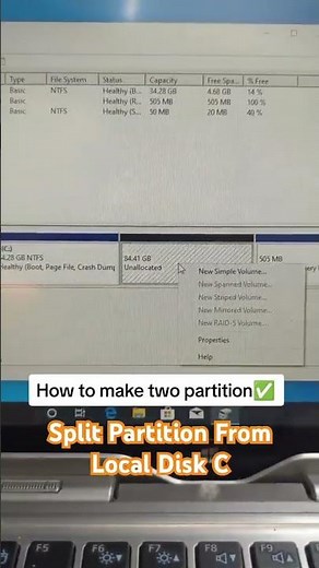 split partition from local disk C ✅ #tips #pctips #malaysia #trick