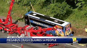 Megabus crashes, rolls onto its side on I-95, 27 injured