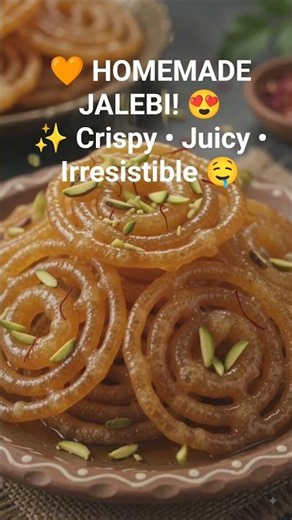 Crispy & Juicy Jalebi Recipe 😋 | Easy Homemade Indian Sweet | Perfect Jalebi Recipe#food