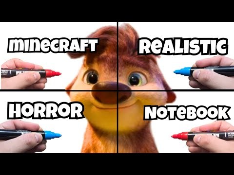 Drawing Ollie From Swapped: Minecraft vs Notebook vs Realistic vs Horror