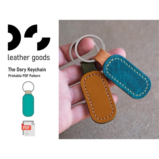 The Dory Keychain Leather PDF Pattern: Beginner Keyring Template - Etsy