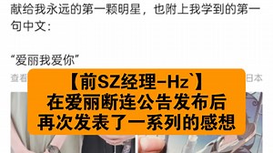 【前SZ经理-Hz`】在爱丽断连公告发布后再次发表了一系列的感想