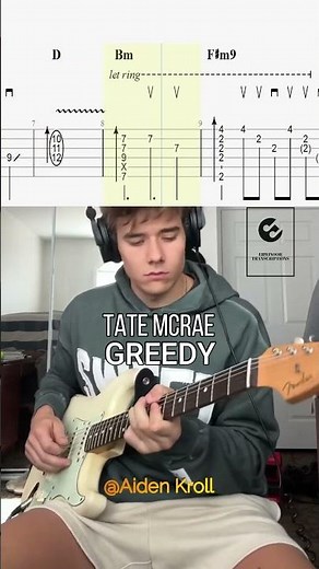 Greedy - Tate McRae (Aiden Kroll) TABS #greedy #tatemcrae #guitartabs #guitarcover #guitar