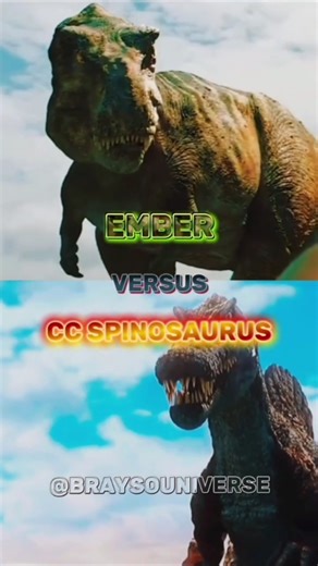 T-rex Ember vs Cc Spinosaurus/New T-rex vs killer T-rex/BATTLE