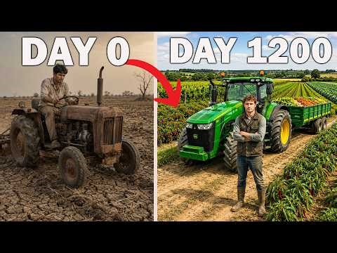 I Survived 1200 DAYS on the FLAT MAP with $0 ! Here's What Happened!? Farming Simulator 25