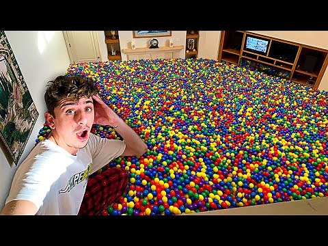 Filling my ENTIRE House with BALL PIT BALLS!! **insane**