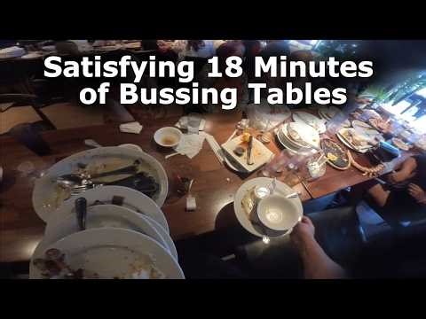 POV Satisfying 18 Minutes of Bussing Tables