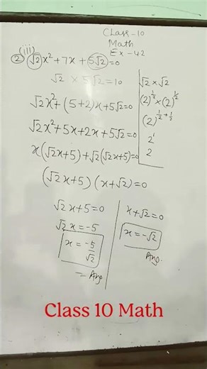 Class 10 Math EX 4.2