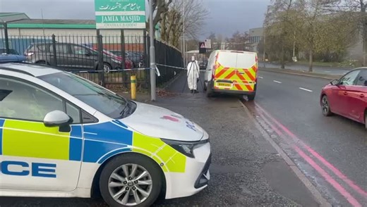 Police outside Smethwick mosque after man dies in stabbing attack with murder investigation launched