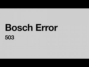 Bosch Error 503 / Fehlercode / Geschwindigkeit wird nicht angezeigt