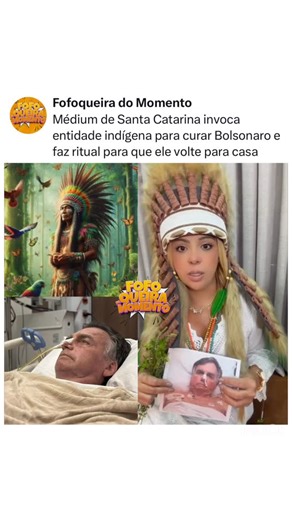 Fofocas do Momento | Londrina on Instagram: "Médium de Balneário Camboriú, @vobahianaoficial_2026 Vó Bahiana 🏹 invoca entidade indígena para curar Bolsonaro e faz ritual para que ele volte para casa. O que vocês acham? (reprodução: @vobahianaoficial_2026 )"