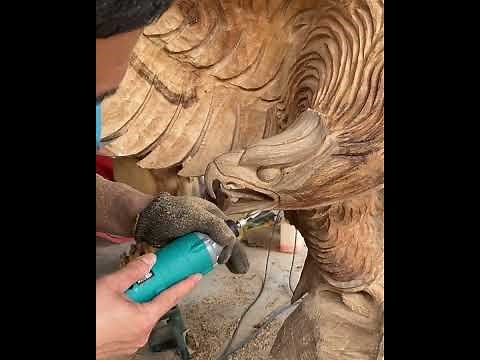 Hand Wood Carved Eagle Bird – Stunning Detail and Craftsmanship