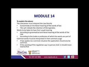 Public law N6 (Interpretation of Laws - Module 14) - Mr. H. B. Dlamini