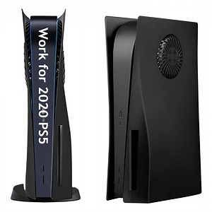 Faceplate for Original PS5 Disc Edition, PS5 Cover Plates with Cooling Vents & Dust Filter, Black