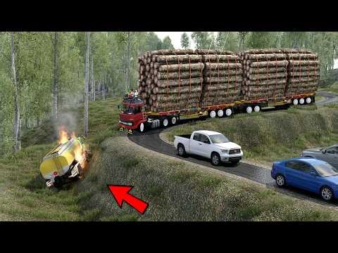 Overloaded Trailer - the most dangerous road | Euro Truck Simulator 2