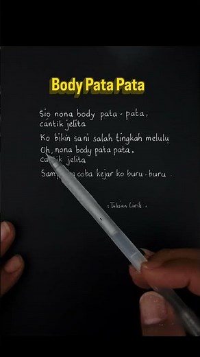 Sio nona body pata pata cantik jelita | Body Pata Pata - Lirik