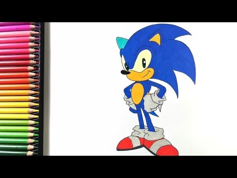 How to Draw Sonic the Hedgehog Step by Step | Easy Coloring Tutorial for Kids