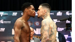 Kaboom! Wild scenes as Kambosos Jr and Haney camps need to be separated at weigh-in