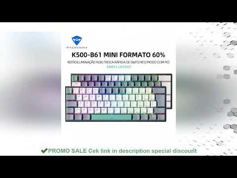 Machenike K500-B61 Mini Mechanical Keyboard 60% ABNT2 Layout RGB Backlight Hot-swappable NKRO Wired