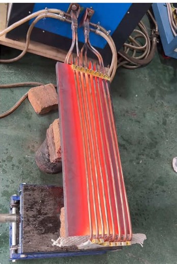 Induction heating of 20 mm thick steel plates with 100 kW power#induction #heater