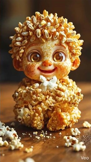 Popcorn Baby Takes Big Crunchy Bites 🍿 Extremely Satisfying ASMR#foodasmr #cute #satisfying #shorts