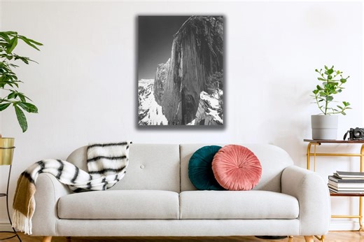Monolith the Face of Half Dome Poster | Ansel Adams Iconic Black and White Photography - Etsy