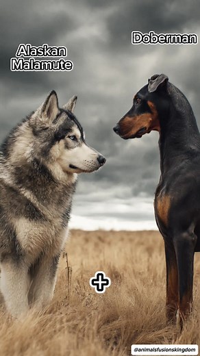 Hybrid Dog World 👑🐕 on Instagram: "#alaskanmalamute #doberman #dobermute #goldenboxer #shibea #schnoodle #germatian #Doginois #hybrid #DogHybrid #PetLovers #DogTraining #CanineCompanions #DogLife #PuppyLove #DogBreeds #PetCommunity"