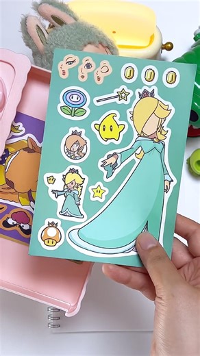 Super Mario Rosalina Sticker DIY 🌙 로젤리나 스티커 꾸미기 #papercraft #paperdiy #kawaii #sticker