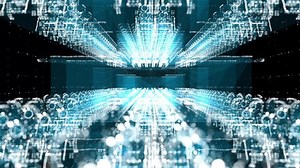 Digital Smart Airplane Hologram. Transportation and Technology Concept. Interface element 4k 60 fps seamless loop