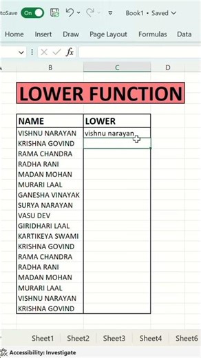Learn the LOWER function in Excel now. #excel #exceltips #exceltutorial #exceltricks #youtubeshorts