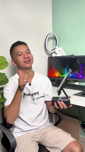 Phone holder with bluetooth speaker and karaoke mic and also power bank