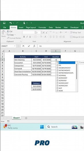 Excel Trick: Calculate Project Durations Correctly! #Engineeringly #Excel