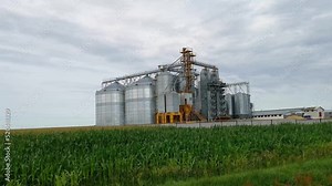 Agro-processing and manufacturing plant for processing and silver silos for drying cleaning and storage of agricultural products, flour, cereals and grain. Granary elevator.