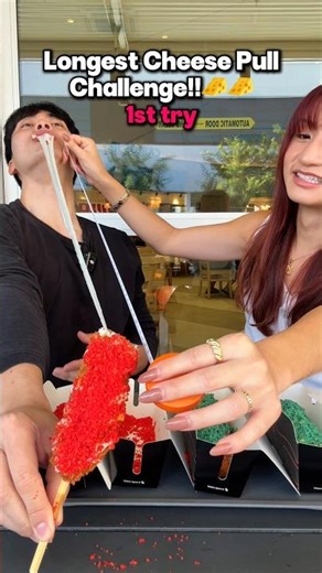 Longest Cheese Pull Challenge🧀🧀😂😂 with ‪@FlawlessKevin‬