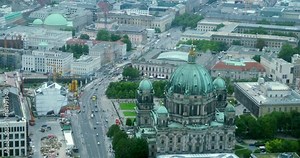 Berlin City Center - Unter den Linden and University Overview Slow Motion Footage Clip