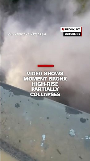 Video shows moment Bronx high-rise partially collapses