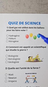 Impossible que tu aies 6/6 ! Quiz de Sciences #quiz #culturegenerale #cultureg #Science | Zone Défi