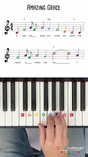 Amazing Grace Easy Piano Notes for Kids