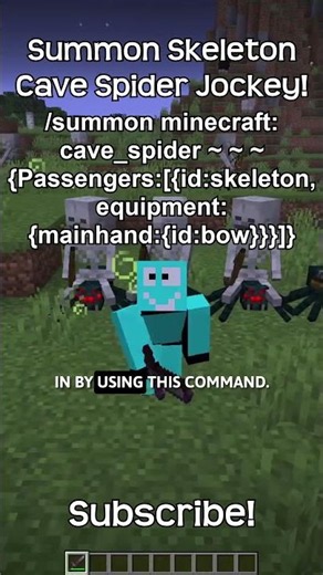How To Summon A Skeleton Cave Spider Jockey With Commands In Minecraft!