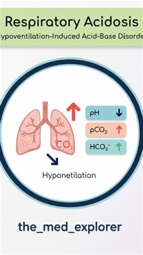 Faiza Khan on Instagram: "🚨 The Acid-Base Imbalance: Decoding Respiratory Acidosis 💔The Balance of Health: A Delicate Relationship!" 🥀 Did you know that when our lungs can't function optimally, the chemical balance of our blood can be disrupted? Respiratory Acidosis is the name for this condition, occurring when insufficient breathing (Hypoventilation) causes the amount of carbon dioxide (\text{pCO}_{2}) in the blood to rise, making our \text{pH} drop and become acidic. This imbalance is a cr