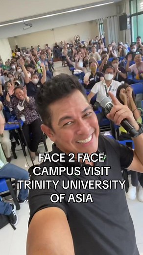 When the rain poured down in the QC area this afternoon ☔️ it certainly didn’t dampen the spirits of the students of #TrinityUniversityofAsia. What an experience it was to be with some of them today. 💚 Good bless all students!!! You’re all so precious and special. #GaryVface2Face #GaryValenciano #FilipinoTiktoker #fyp #fypage #fypspotted #studentlife #FilipinoStudents #MotivationalTalk #MotivationalSpeaking #goodvibes #goodvibesonly #rainorshine