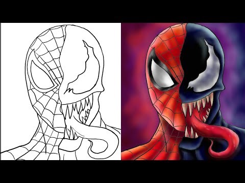 How to draw and color spider-man and venom | Drawing Art