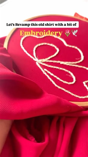 WHITE VIASTA on Instagram: "Letting my needle rewrite the story of this old shirt🌺 #embroidery #instagram #reels #whiteviasta Should I embroider more old clothes?🌝"